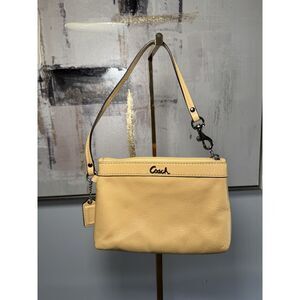 Vintage Coach Butter Yellow Leather Wristlet